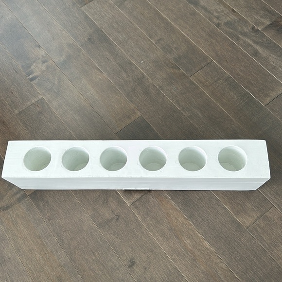 MAGNOLIA HOME White Wooden Sugar Mold, Plant Candle Holder Decor, Joanna Gaines - Picture 3 of 9